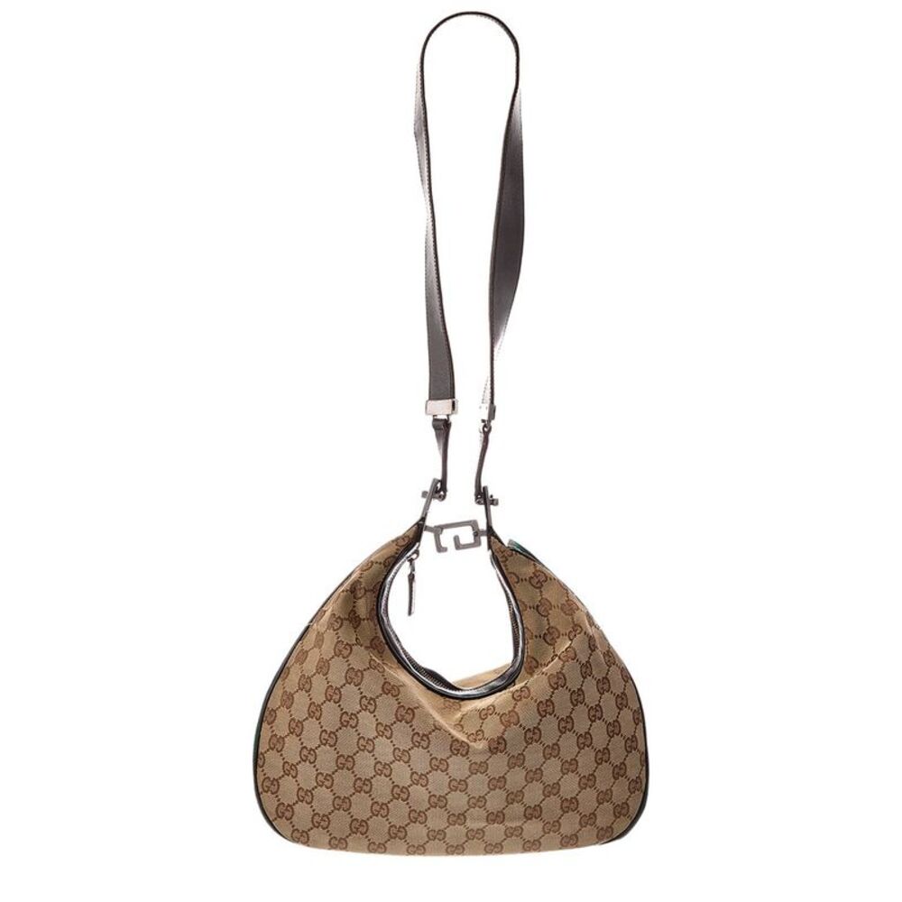Gucci Beige Canvas Web Shoulder Bag (Authentic Pre-Loved)
